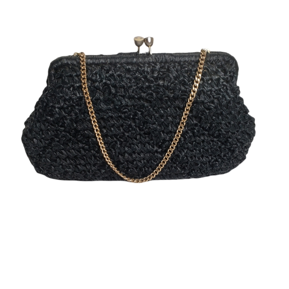 Vintage Ritter Black Straw Purse (1960's)